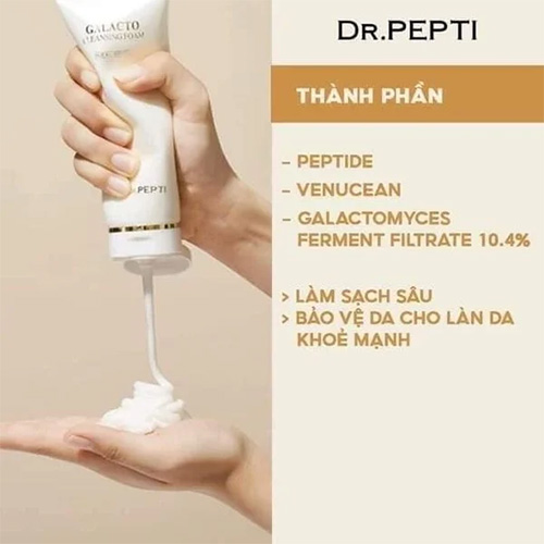 Hình ảnh minh họa củaSữa Rửa Mặt Dưỡng Ẩm Sáng Da Dr.Pepti+ Galacto Cleansing Foam 110ml