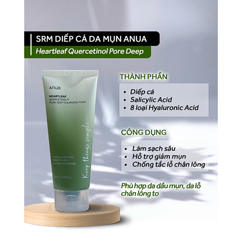 Hình ảnh minh họa củaSữa Rửa Mặt Anua Heartleaf Quercetinol Pore Deep Cleansing Foam 150ml