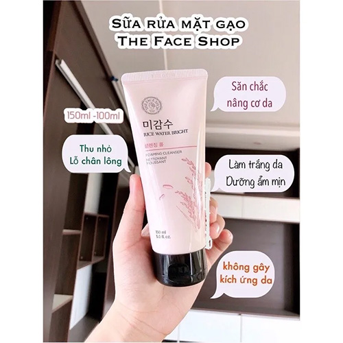 Hình ảnh minh họa củaSữa Rửa Mặt Làm Sạch Sáng Da THE FACE SHOP Rice Water Bright Facial Foaming Cleanser 150ml