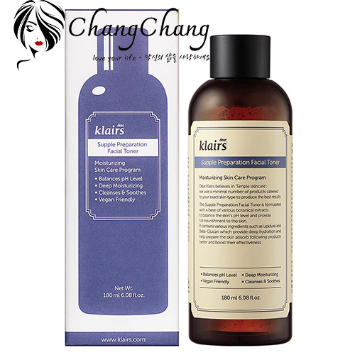 Toner Klairs Có Mùi Dành Cho Da Nhạy Cảm 180ml Supple Preparation Facial Toner