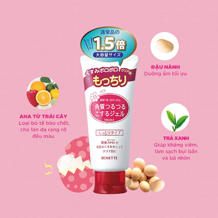 Hình ảnh minh họa củaTẩy Tế Bào Chết Rosette Cho Da Khô 180g Gommage Moist Peeling Gel (Đỏ)