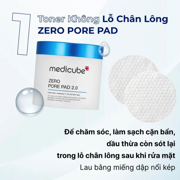 Hình ảnh minh họa củaToner Pad ZERO PORE PAD 2.0 Medicube - 100ml / 70 miếng 