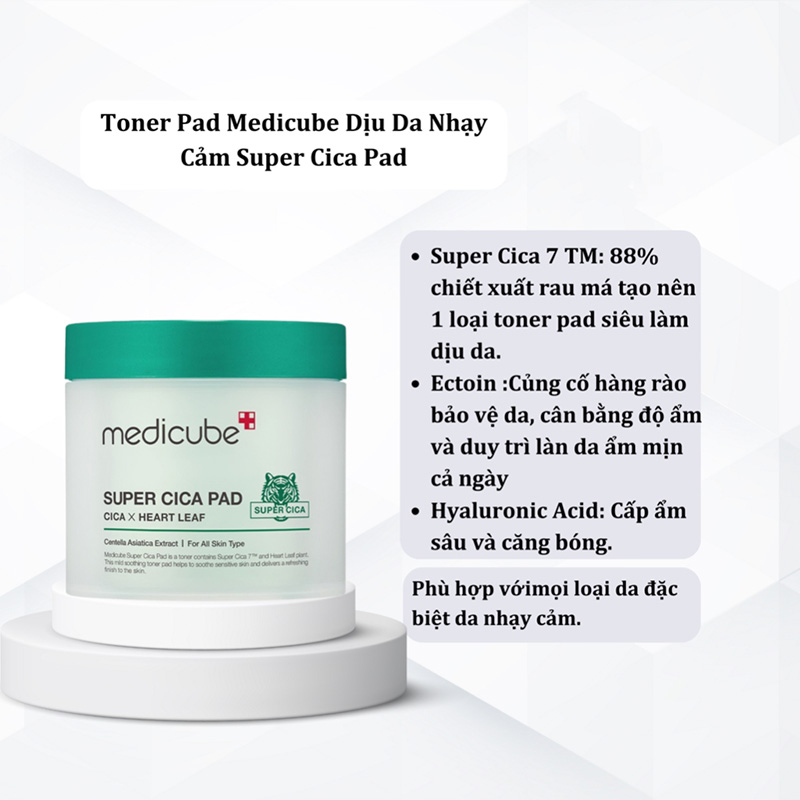 Hình ảnh minh họa củaToner Pad Super Cica Pad (Vegan) Medicube 150g / 70 miếng