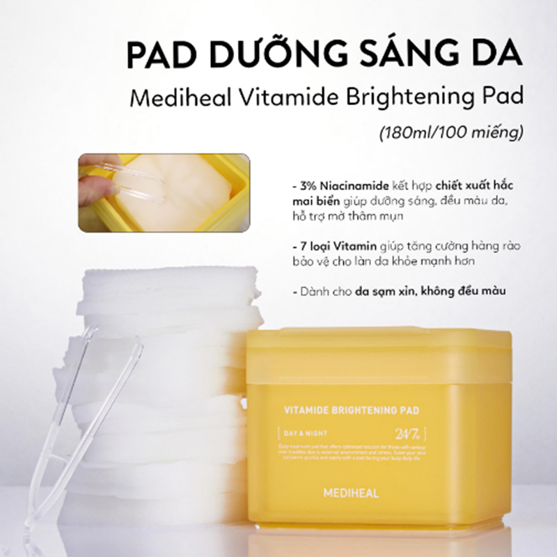 Hình ảnh minh họa củaToner Pad Mediheal Vitamin Brightening Pad (vàng)