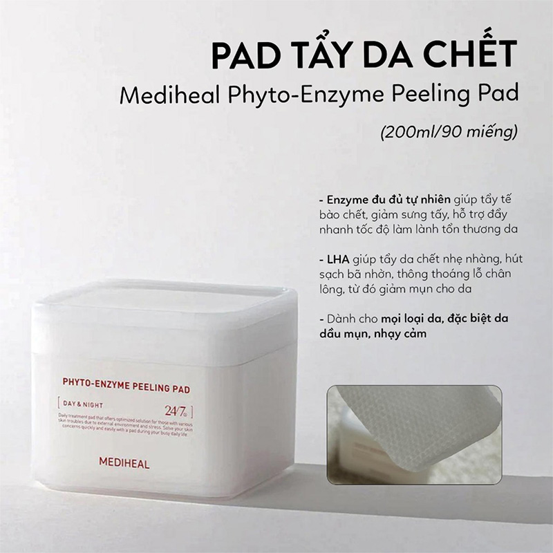 Hình ảnh minh họa củaToner Pad Mediheal Photo-Enzyme Peeling Pad (trắng)