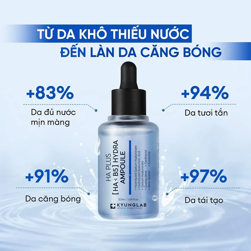 Hình ảnh minh họa củaKyung Lab Tinh chất dưỡng ẩm HA Plus (HA+B5) Hydra Ampoule 50ml