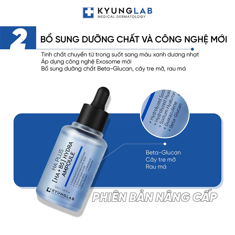 Hình ảnh minh họa củaKyung Lab Tinh chất dưỡng ẩm HA Plus (HA+B5) Hydra Ampoule 50ml