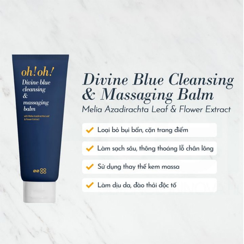 Hình ảnh minh họa củaSáp Tẩy Trang Làm Sạch Sâu, Trẻ Hóa Da oh!oh! Divine Blue Cleansing & Massaging Balm (with Melia Azadirachta Leaf & Flower Extract) (150ml)