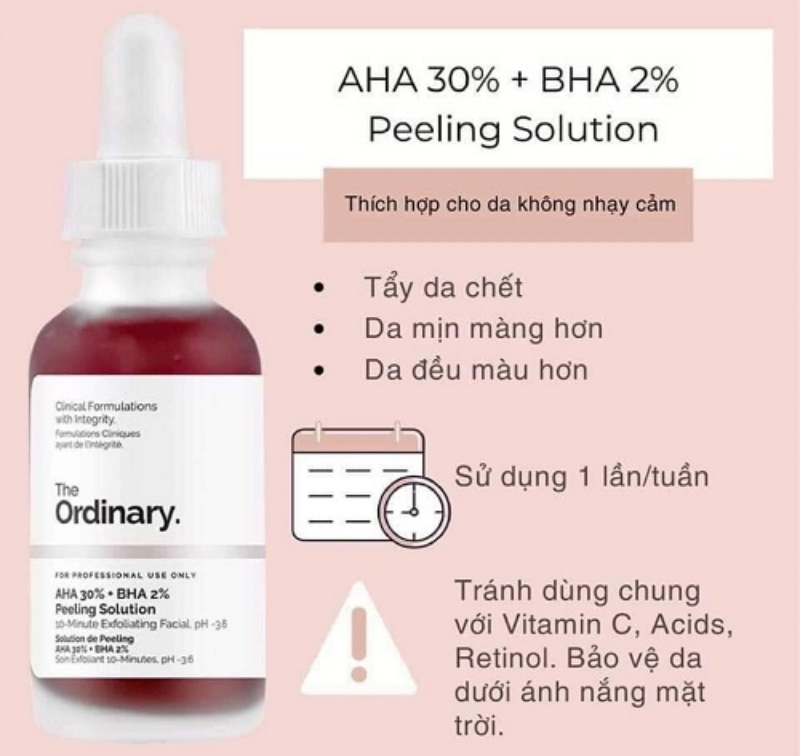 Hình ảnh minh họa củaSerum tẩy tế bào chết, cải thiện mụn The Ordinary AHA 30% BHA 2% Peeling Solution