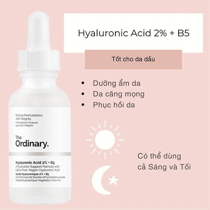 Hình ảnh minh họa củaSerum cấp nước, phục hồi da The Ordinary Hyaluronic Acid 2% + B5