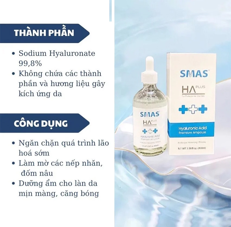 Hình ảnh minh họa củaSerum dưỡng ẩm, sáng da SMAS HA Plus