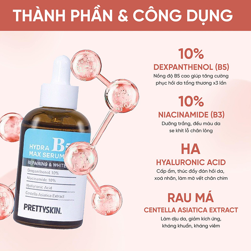 Hình ảnh minh họa củaSerum Pretty Skin Hydra B5 Max Phục Hồi Và Dưỡng Trắng Da 50ml