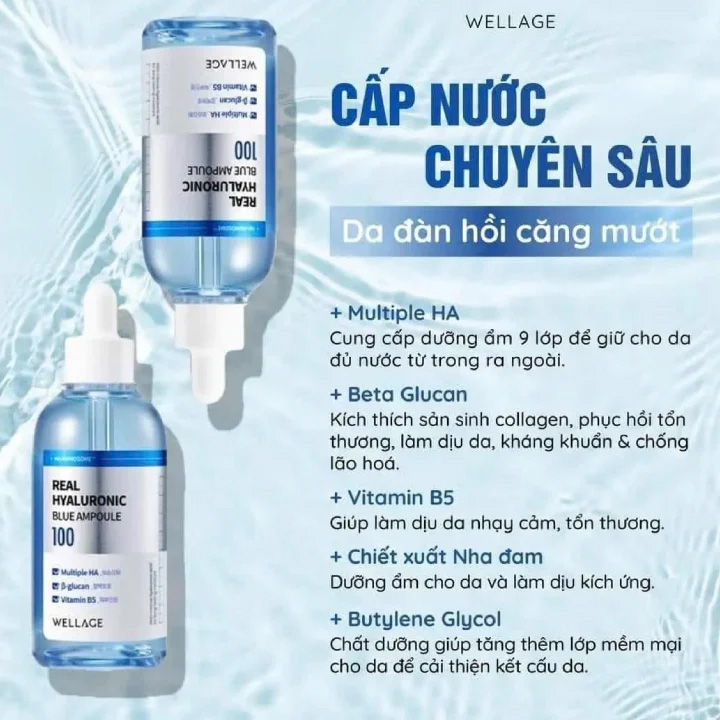 Hình ảnh minh họa củaSerum Cấp Ẩm, Phục Hồi Wellage Real Hyaluronic Blue Ampoule