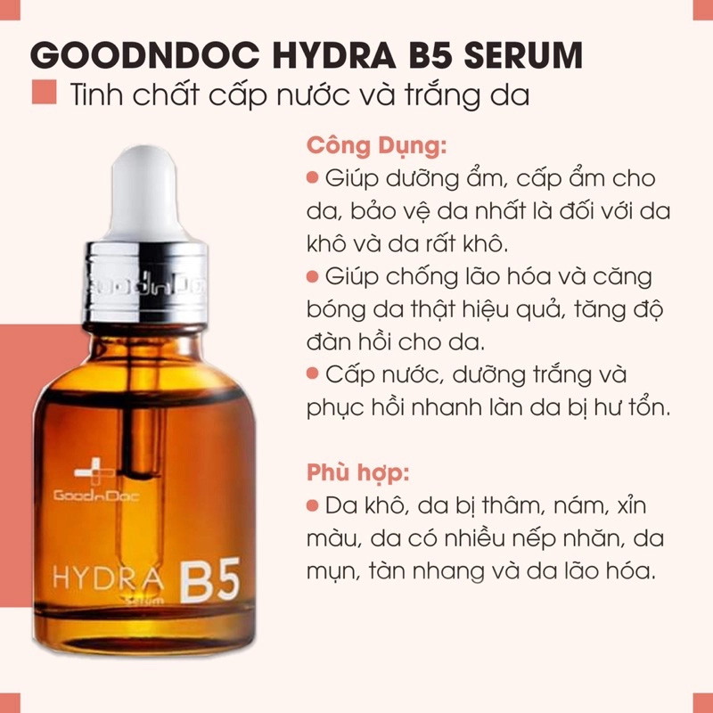 Hình ảnh minh họa củaSerum Hydra B5 Goodndoc Dưỡng Ẩm, Phục Hồi