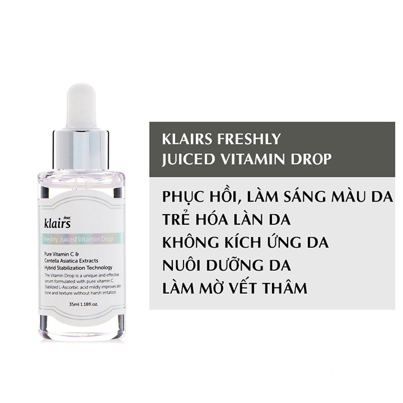 Hình ảnh minh họa củaSerum Vitamin C dưỡng trắng da Klairs Freshly Jucied Vitamin Drop Serum