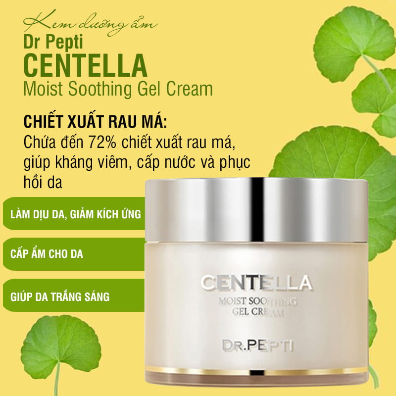 Hình ảnh minh họa củaKem dưỡng ẩm phục hồi da Dr.Pepti Centella Moist Soothing Gel Cream