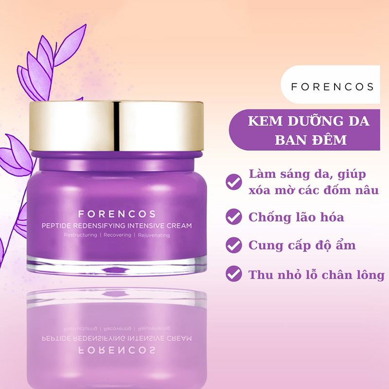 Hình ảnh minh họa củaKem Dưỡng Ban Đêm Forencos Peptide Redensifying Intensive Cream ( Màu tím)