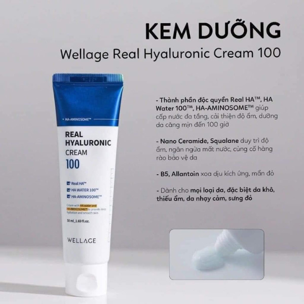 Hình ảnh minh họa củaKem Dưỡng Ẩm Wellage Real Hyaluronic Cream 50ml