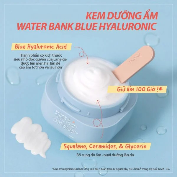 Hình ảnh minh họa củaKem Dưỡng Ẩm Cho Da Thường Và Da Khô Laneige Water Bank Blue HA Cream Dry