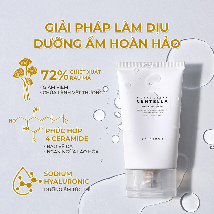 Hình ảnh minh họa củaKem Dưỡng Skin1004 Làm Dịu Da Chiết Xuất Rau Má 75ml Madagascar Centella Soothing Cream