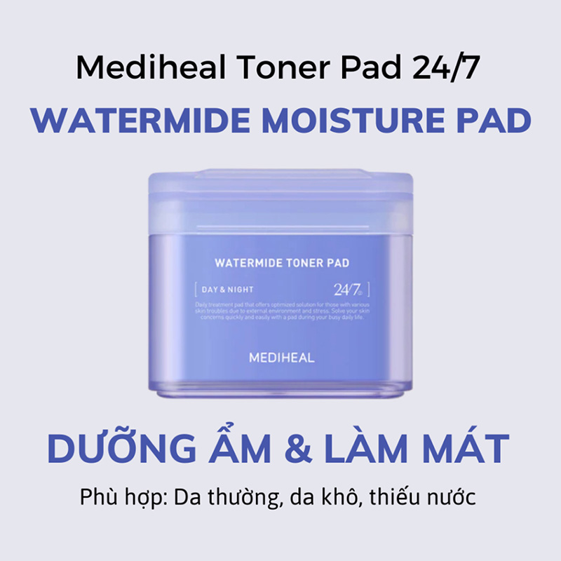 Hình ảnh minh họa củaToner Pad Mediheal Watermide Moisture Pad (Tím)