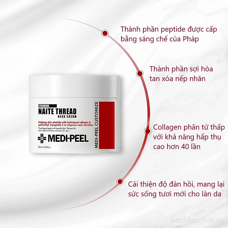 Hình ảnh minh họa củaKem Dưỡng Cải Thiện Nếp Nhăn Cho Vùng Da Cổ Medi-Peel Naite Thread Neck Cream