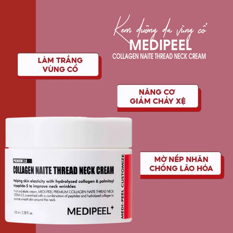 Hình ảnh minh họa củaKem Dưỡng Cải Thiện Nếp Nhăn Cho Vùng Da Cổ Medi-Peel Naite Thread Neck Cream