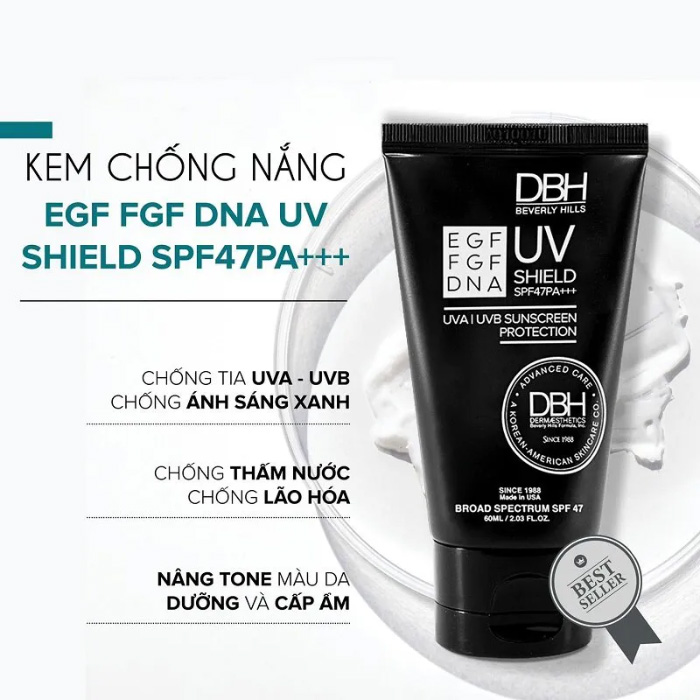 Hình ảnh minh họa củaKem chống nắng DBH EGF UV Shield  60ml SPF47 PA+++ 