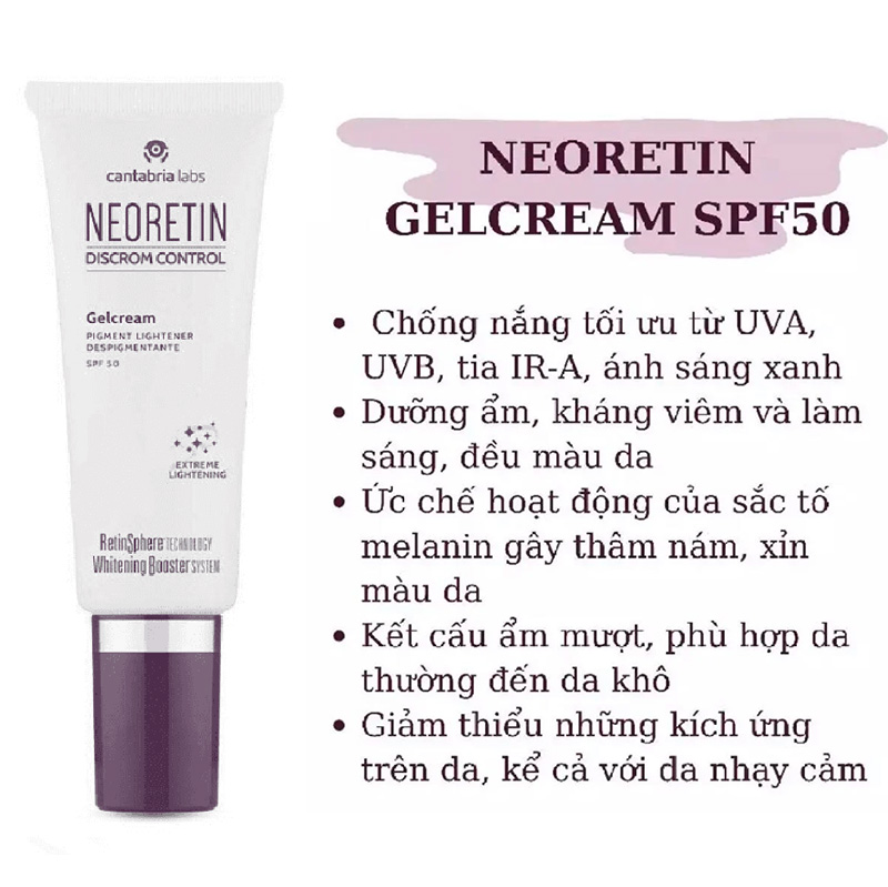 Hình ảnh minh họa củaKem Chống Nắng Neoretin Discrom Control Gel Cream 40ml SPF50