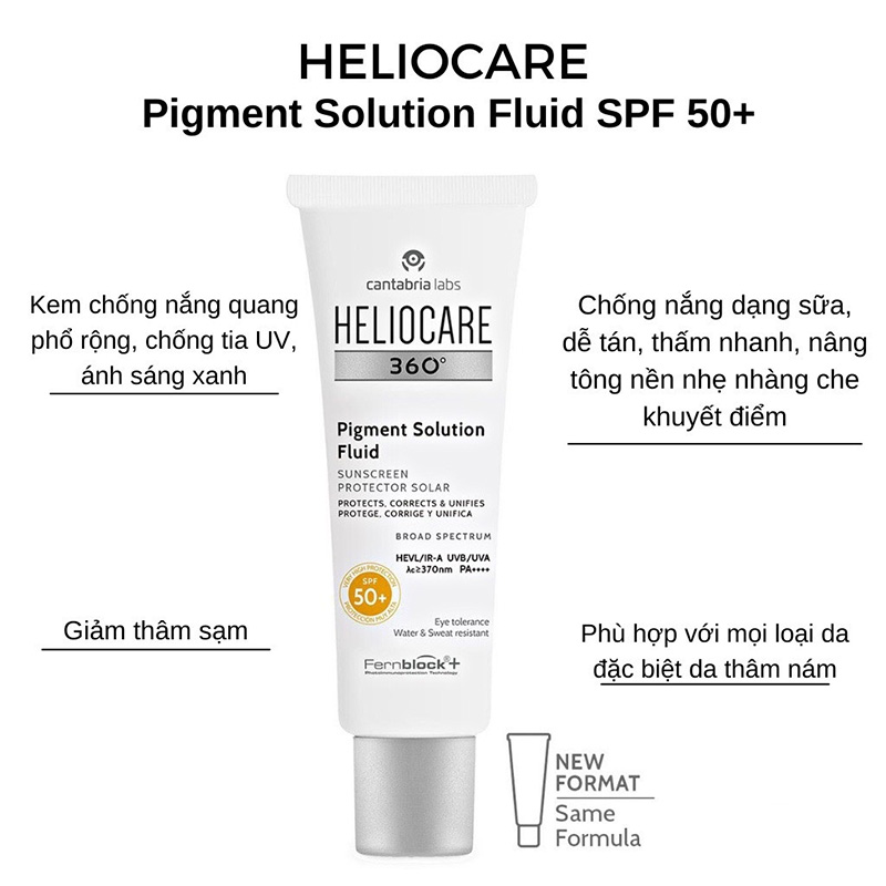 Hình ảnh minh họa củaKem chống nắng Heliocare 360° Pigment Solution Fluid 50ml SPF 50+ PA++++