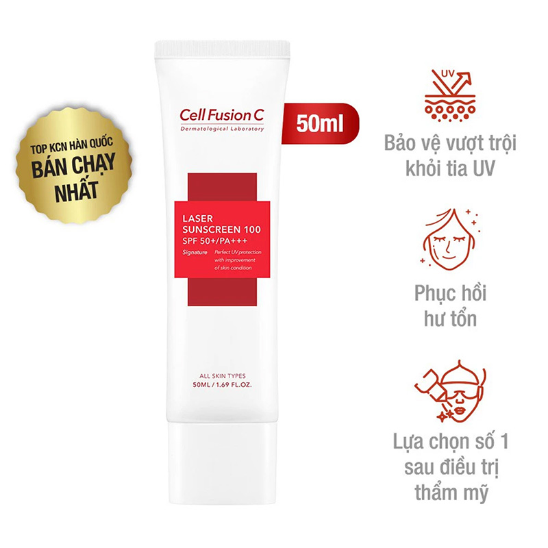 Hình ảnh minh họa củaKem Chống Nắng Cell Fusion C Laser Sunscreen 100 50ml SPF50+ PA+++ (Đỏ)