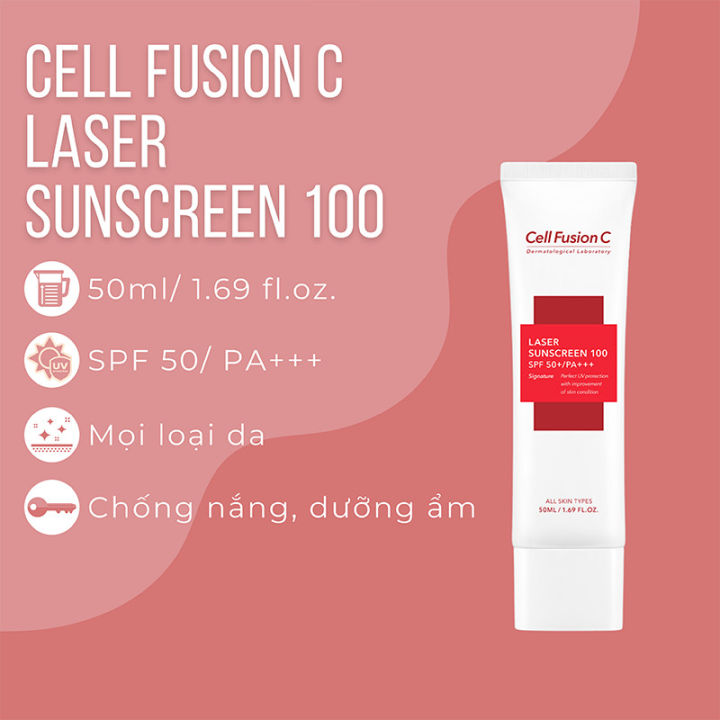 Hình ảnh minh họa củaKem Chống Nắng Cell Fusion C Laser Sunscreen 100 50ml SPF50+ PA+++ (Đỏ)