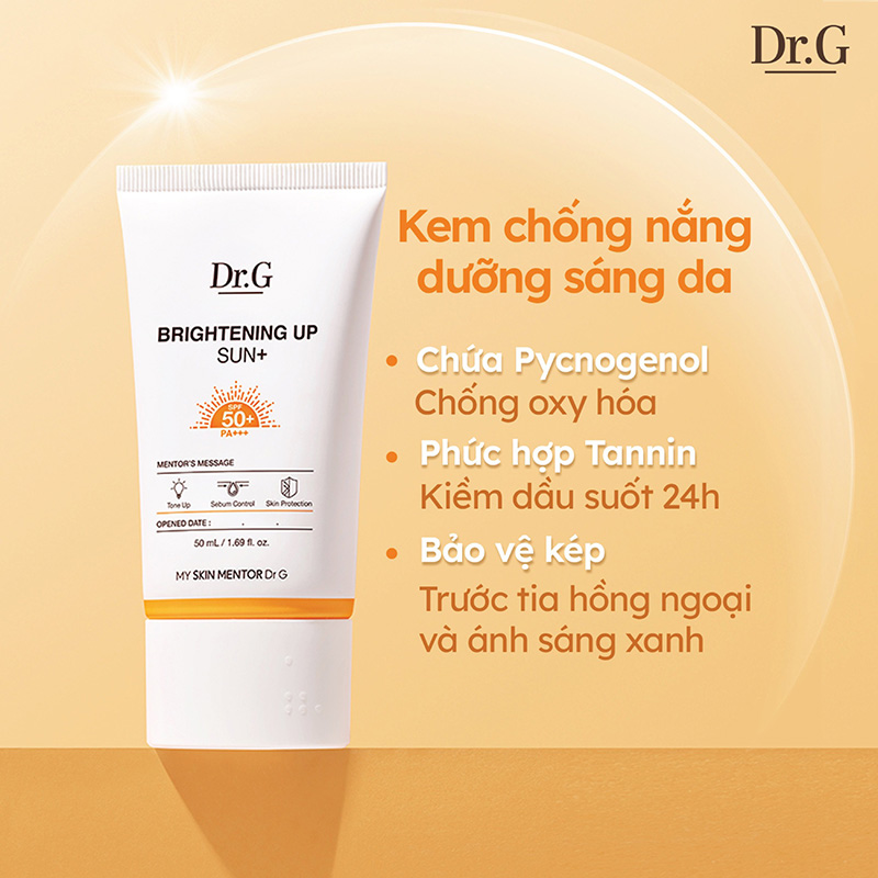 Hình ảnh minh họa củaKem Chống Nắng Dưỡng Sáng Da Dr.G Brightening Up Sun+ 50ml SPF50+ PA+++ (Vàng)