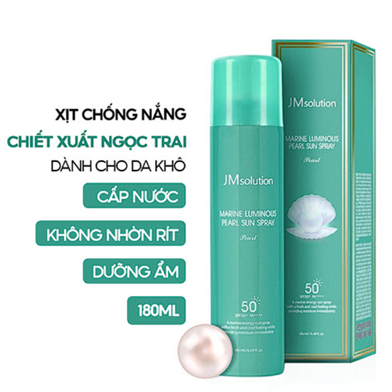 Hình ảnh minh họa củaXịt Chống Nắng Nâng Tone JM Solution Ngọc Trai 180ml SPF50+ PA++++ (Xanh)