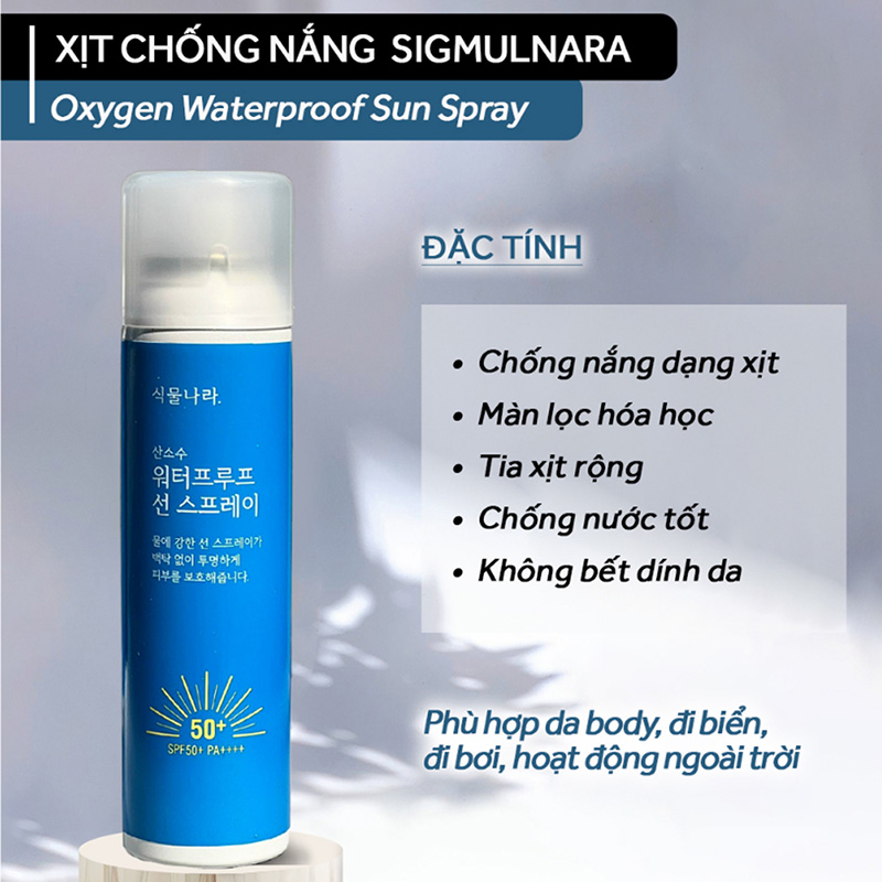 Hình ảnh minh họa củaXịt Chống Nắng SIGMULNARA WATERPROOF OXYGEN SUN SPRAY 100ml SPF50+ PA++++