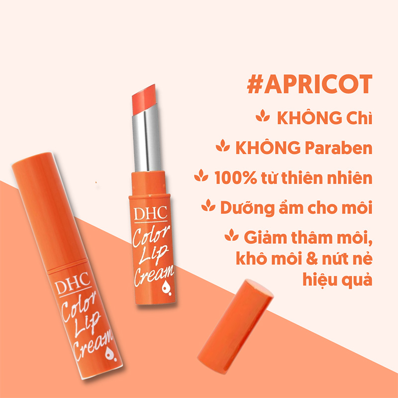 Hình ảnh minh họa củaSon Dưỡng Môi Có Màu DHC Color Lip Cream 1.5g Màu Cam