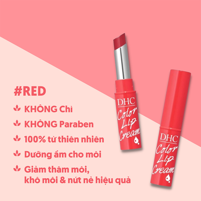 Hình ảnh minh họa củaSon Dưỡng Môi Có Màu DHC Color Lip Cream 1.5g Màu Đỏ