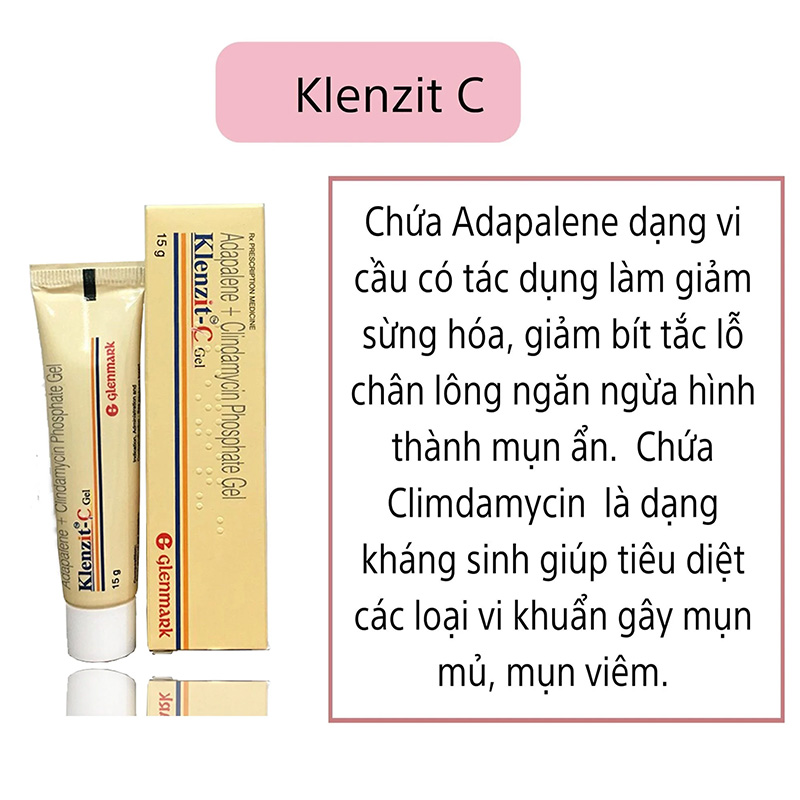 Hình ảnh minh họa củaGel Trị Mụn Trứng Cá Klenzit-C Adapalene + Clindamycin Phoshate Gel 15g