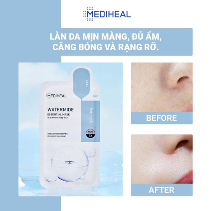 Hình ảnh minh họa củaMặt Nạ Mediheal Cấp Nước Dưỡng Ẩm Cho Làn Da Khô Ráp 24ml Watermide Essential Mask