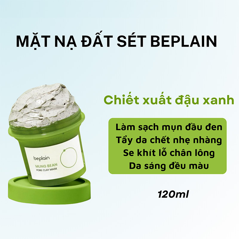 Hình ảnh minh họa củaMặt Nạ Đất Sét Beplain Mung Bean Pore Clay Mask 120ml