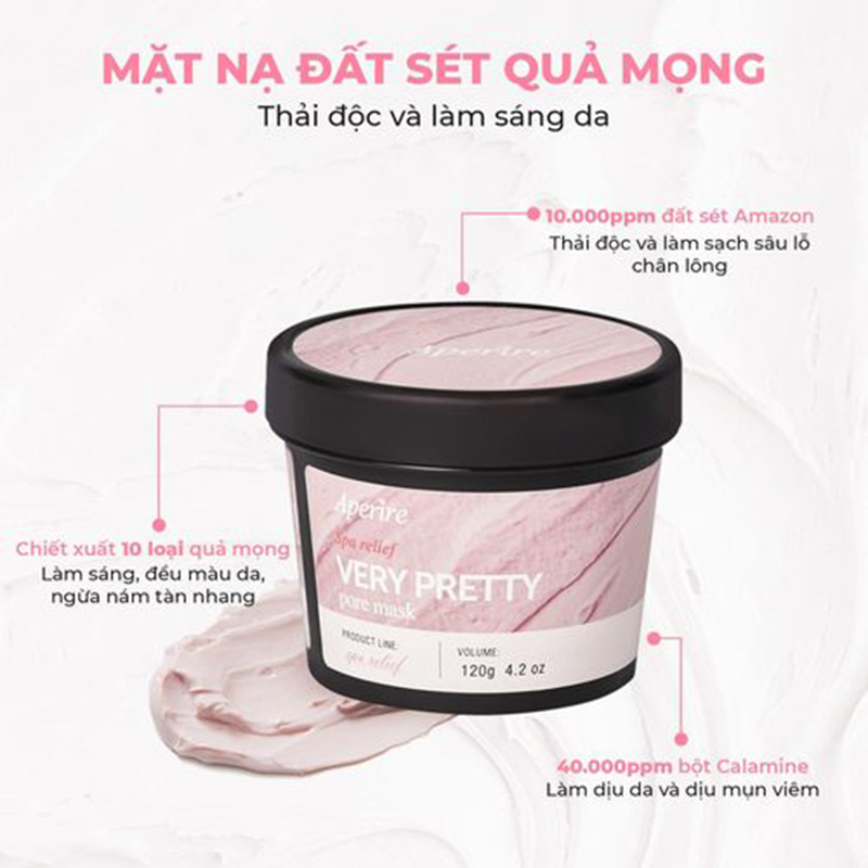 Hình ảnh minh họa củaMặt Nạ Đất Sét Aperire Spa Relief Very Pretty Pore Mask (Hồng)