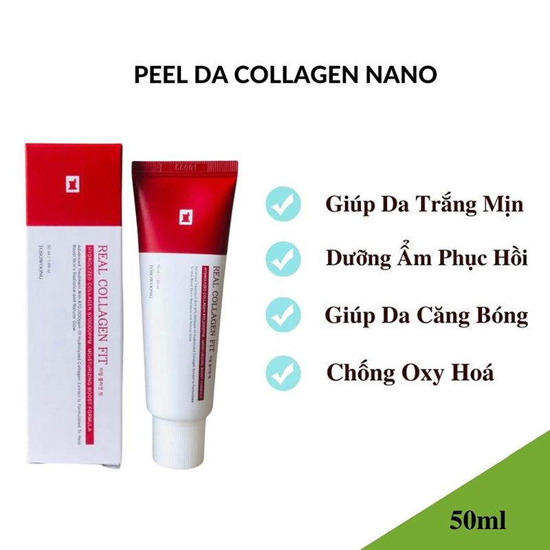 Hình ảnh minh họa củaKem Peel Da Collagen Nano Tosowoong Real Collagen Fit Cream Pack Hàn Quốc 50ml 