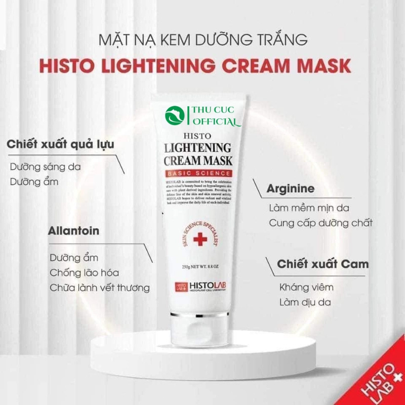 Hình ảnh minh họa củaMặt nạ kem ủ trắng Histolab Histo Lightening Cream Mask Basic Science 250g