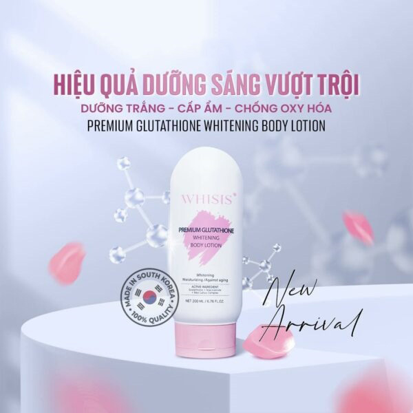 Hình ảnh minh họa củaSữa Dưỡng Thể Ban Đêm Kích Trắng Tế Bào Gốc Whisis Premium Glutathione Whitening Body Lotion 200ml