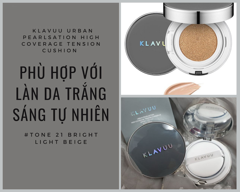 Hình ảnh minh họa củaPhấn Nước Cushion Klavuu Urban Pearlsation High Coverage Tension Xám - Tone 21