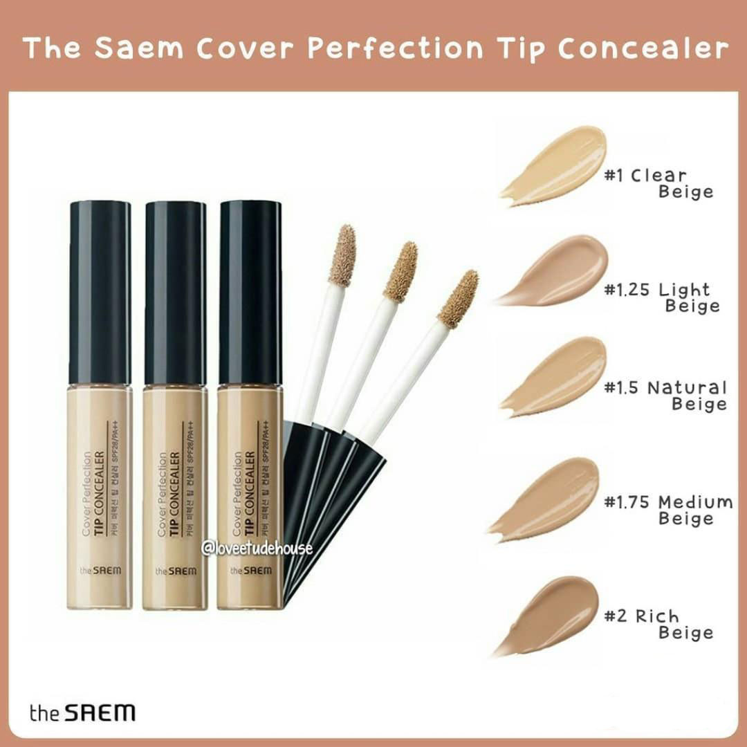 Hình ảnh minh họa củaKem che khuyết điểm The Saem Cover Perfection Tip Concealer Màu 01