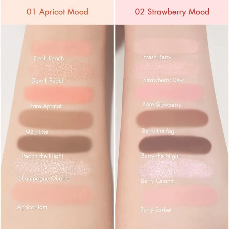 Hình ảnh minh họa củaBảng Phấn Mắt & Má Hồng Romand Bare Layer Palette 001 Apricot Mood