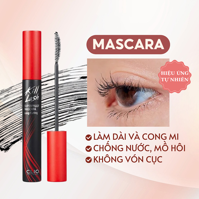 Hình ảnh minh họa củaMascara Chải Mi Chống Trôi Clio Kill Lash Superproof Mascara 01 Long curling