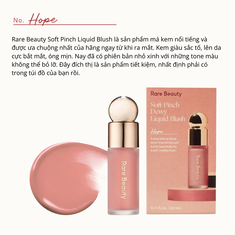 Hình ảnh minh họa củaMá Hồng Dạng Kem Rare Beauty Soft Pinch Blush Liquide Frais