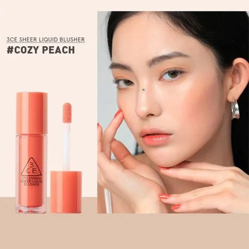 Hình ảnh minh họa củaMá Hồng Kem 3Ce Sheer Liquid Blusher Cozy Peach